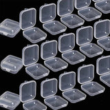 50Pcs Small Square Transparent Plastic Jewelry Storage Box Case