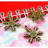 50Pcs Snowflake Pendant Charms for DIY Jewelry Making Antique Bronze 24.5*19MM
