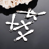 50Pcs Stainless Steel Cross Charms Pendant DIY Jewelry Making Charms Finding