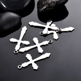 50Pcs Stainless Steel Cross Charms Pendant DIY Jewelry Making Charms Finding