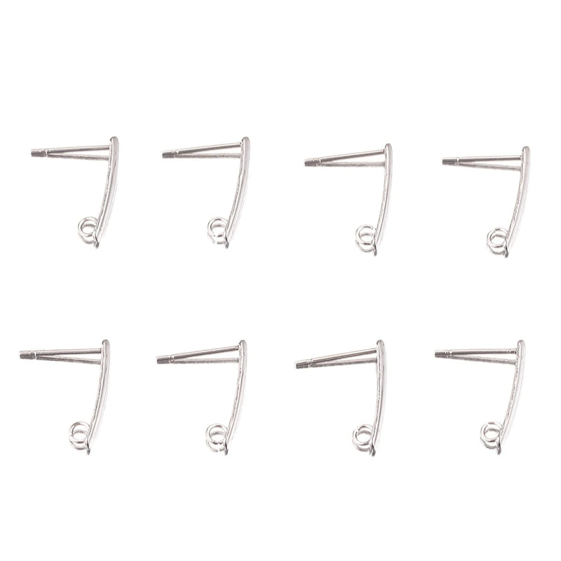50Pcs Stainless Steel Ear Wire Coil Hooks for DIY Jewelry Making