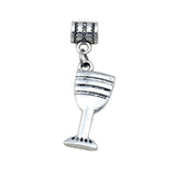 50Pcs Tibetan Silver Goblet Wine Glass Charm Pendant 12x40mm