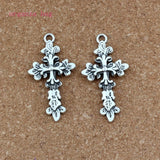 50 Pcs Tibetan Silver 3D Flower Infinity Knot Cross Charms Pendant DIY Jewelry