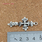 50 Pcs Tibetan Silver 3D Flower Infinity Knot Cross Charms Pendant DIY Jewelry
