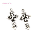 50 Pcs Tibetan Silver 3D Flower Infinity Knot Cross Charms Pendant DIY Jewelry