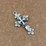 50 Pcs Tibetan Silver 3D Flower Infinity Knot Cross Charms Pendant DIY Jewelry