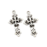 50 Pcs Tibetan Silver 3D Flower Infinity Knot Cross Charms Pendant DIY Jewelry