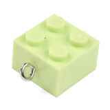 50Pcs Multicolor Resin Building Block Pendants for DIY Jewelry Making