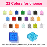 50Pcs Multicolor Resin Building Block Pendants for DIY Jewelry Making