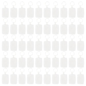 50Pcs Transparent Blank Insert Photo Picture Frame Key Ring Split Keychain