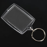 50Pcs Transparent Blank Insert Photo Picture Frame Key Ring Split Keychain
