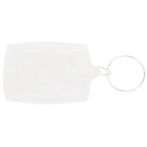 50Pcs Transparent Blank Insert Photo Picture Frame Key Ring Split Keychain