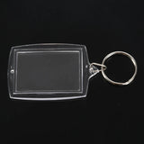 50Pcs Transparent Blank Insert Photo Picture Frame Key Ring Split Keychain
