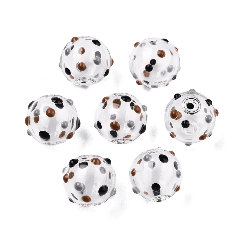 50Pcs Glass Enamel Beads Colorful Round Spot Necklace Earring Jewelry