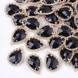 50Pcs Glass Teardrop Earring Charms for Jewelry Making