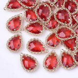 50Pcs Glass Teardrop Earring Charms for Jewelry Making
