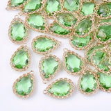 50Pcs Glass Teardrop Earring Charms for Jewelry Making