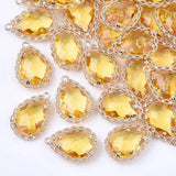 50Pcs Glass Teardrop Earring Charms for Jewelry Making