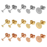 50Pcs Rose Steel Earring Blank Post Pins for DIY Jewelry