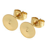 50Pcs Rose Steel Earring Blank Post Pins for DIY Jewelry
