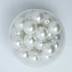 50Pcs Acrylic Pearl Beads 16mm Round Crafts Jewelry Decorative Accessories