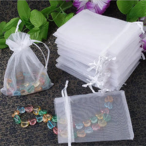 50Pcs Organza Drawstring Bags Bulk Gift Wrap Yarn Bags