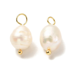 50Pcs Freshwater Pearl Rice Shape Charms DIY Jewelry Earring Making