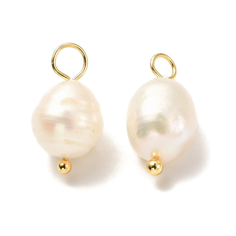 50Pcs Freshwater Pearl Rice Shape Charms DIY Jewelry Earring Making