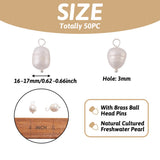 50Pcs Freshwater Pearl Rice Shape Charms DIY Jewelry Earring Making