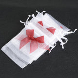 50Pcs Organza Bow Drawstring Pouch Jewelry Gift Bag 10x12cm