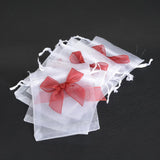 50Pcs Organza Bow Drawstring Pouch Jewelry Gift Bag 10x12cm