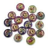 50Pcs Christmas Wood Sewing Buttons Cats Owls Stripes Scrapbooking Crafts DIY