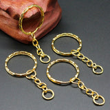 50Pcs Plated Key Ring with 4link chain 55mm, Metal keychains