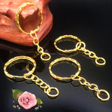 50Pcs Plated Key Ring with 4link chain 55mm, Metal keychains