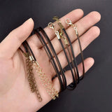 50Pcs/lot Adjustable Leather Cord Necklace Lobster Clasp Jewelry Findings
