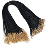 50Pcs/lot Leather String Cord 1.5/2mm Wax Rope Necklaces