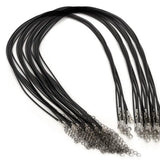 50Pcs/1.5mm Leather Cord Necklace Lobster Clasp Wax Rope Chain DIY Jewelry