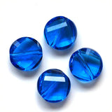 50Pcs 10mm Faceted Crystal Glass Beads Flat Round Loose Beads for DIY Jewelry