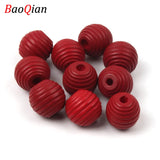 50Pcs 12mm Natural Beehive Wooden Spacer Beads Round Ball Loose Beads