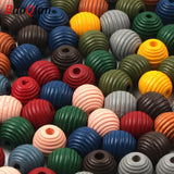 50Pcs 12mm Natural Beehive Wooden Spacer Beads Round Ball Loose Beads