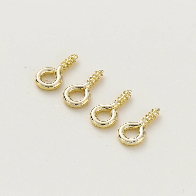 50Pcs 14k 18K Tiny Screw Eye Pins Hooks for Jewelry Making