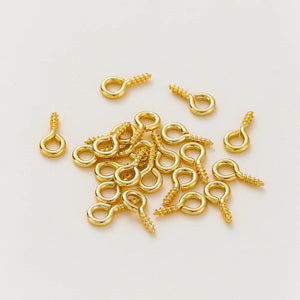 50Pcs 14k 18K Tiny Screw Eye Pins Hooks for Jewelry Making