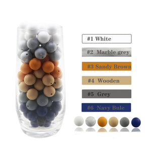 50Pcs 15MM Round Silicone Teething Beads Baby Teether DIY Necklace Chew Beads