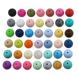 50Pcs 15MM Round Silicone Teething Beads Baby Teether DIY Necklace Chew Beads