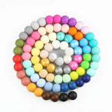 50Pcs 15MM Round Silicone Teething Beads Baby Teether DIY Necklace Chew Beads