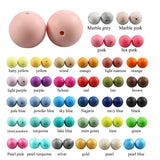 50Pcs 15MM Round Silicone Teething Beads Baby Teether DIY Necklace Chew Beads