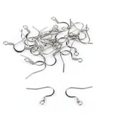 50Pcs Stainless Steel Ear Wire Fish Hooks for DIY Earrings