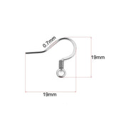 50Pcs Stainless Steel Ear Wire Fish Hooks for DIY Earrings