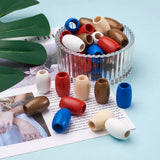 50Pcs 5 Colors Wooden Beads Large Hole Jewelry Making Bracelets Accessories