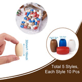 50Pcs 5 Colors Wooden Beads Large Hole Jewelry Making Bracelets Accessories